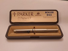 Parker 25 Flighter Rollerball Pen Stainless Steel, 1970s Scammell Motors