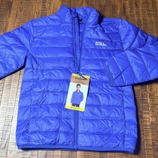 Eddie Bauer Kids Youth Down Packable Jacket Blue Size Medium 7/8 Full Zip NWT