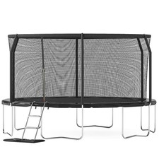 Big Air Bounce 12ft Trampoline with Safety Enclosure Free Ladder Floor Mat & Soc