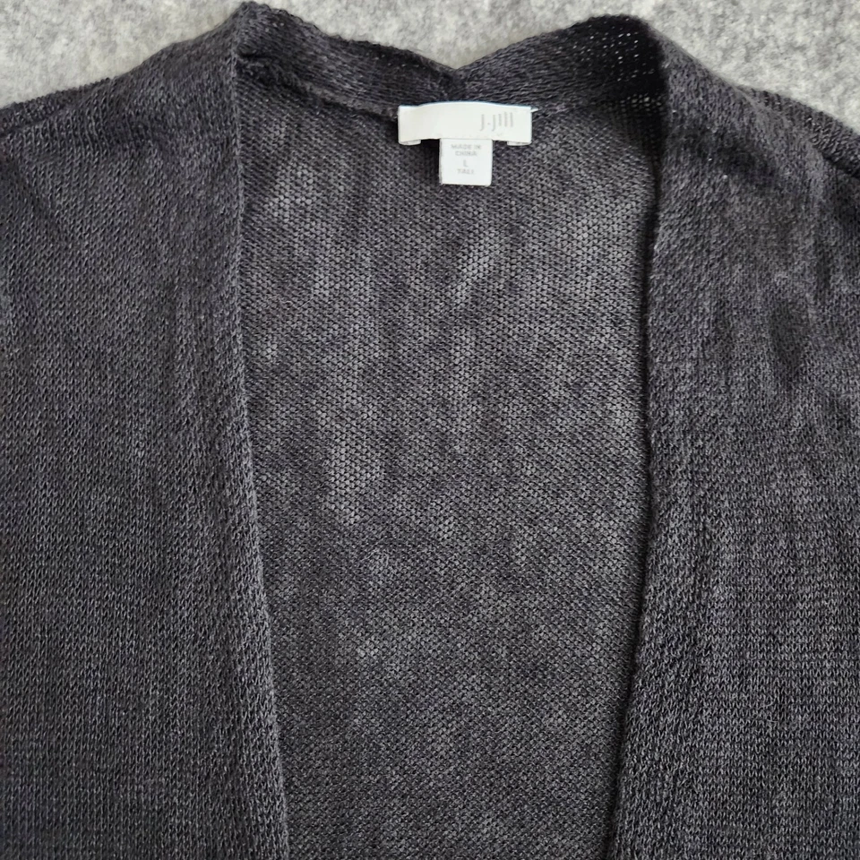 Cárdigan abierto Jill plumero largo para mujer L alto negro tejido bolsillos cabina exterior Foto 4 de 4