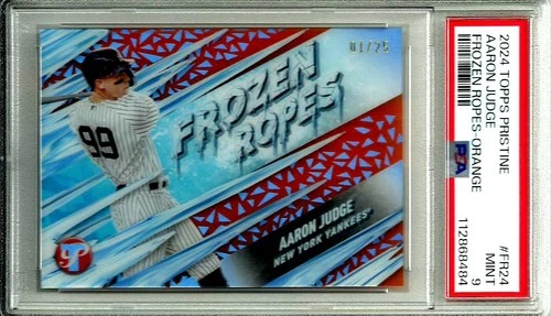 Aaron Judge 2024 Topps Pristine FR-24 Orange Refractor Frozen Ropes 01/25 PSA 9