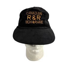 Rich & Rare Canadian Whiskey Black Baseball Hat Bourbon Cap R&R Whiskey Hat