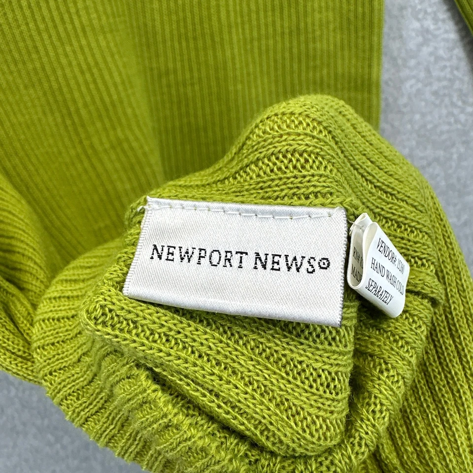 Vestido Suéter Newport News Para Mujer Talla S Verde 100% Acrílico Cuello Alto Acanalado  Foto 4 de 4