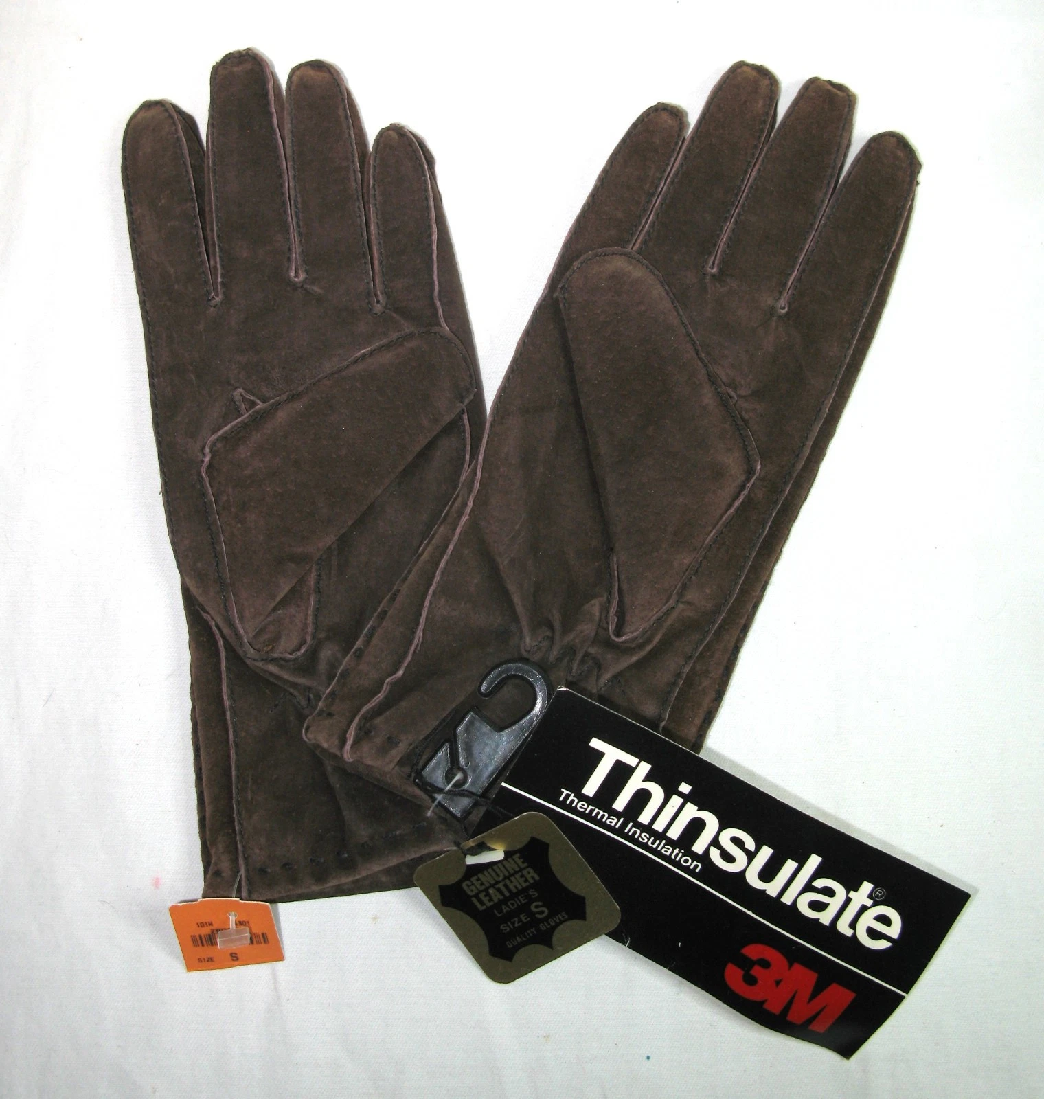 NEW Thinsulate Women’s Brown Leather Gloves + Thermal Insulation Ladies S Small