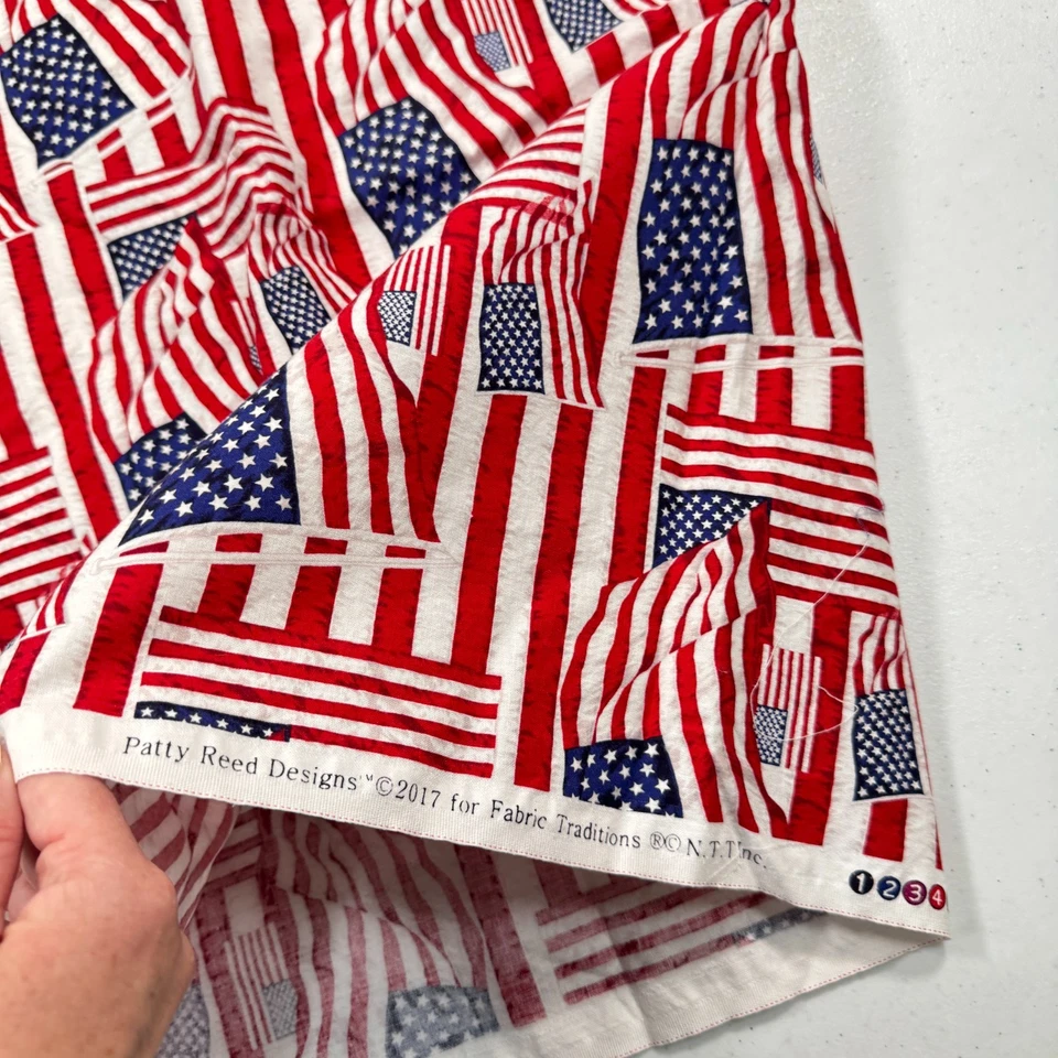 fabric traditions quilting fabric patriotic flag red white blue cotton 37x43 - Image 4 of 4