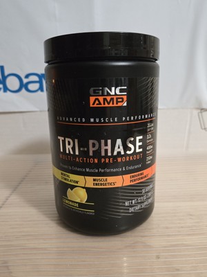 GNC AMP Tri-Phase Multi-Action Pre-Workout | Supports Muscle Lemonade 