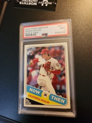 2018 TOPPS HERITAGE NOW & THEN SHOHEI OHTANI #NT-11 PSA 9 MINT