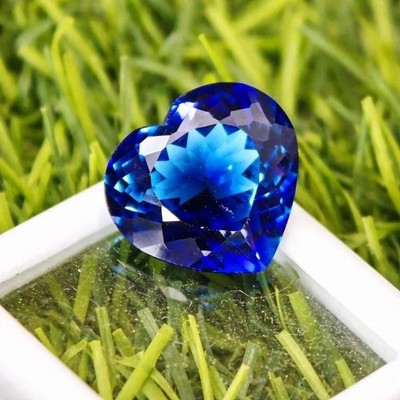 20 Ct+ Ceylon Flawless Royal Blue Sapphire Heart Cut Certified Loose Gemstone