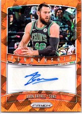 2019-20 Panini Prizm #PM-ABY Aron Baynes Penmanship Prizms Orange Ice AU