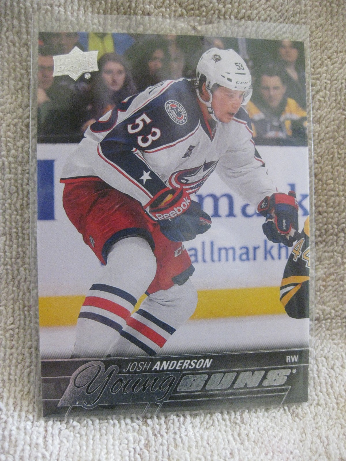 2015-16 UPPER DECK SERIES ONE HOCKEY JOSH ANDERSON YOUNG GUNS #217 BLUE JACKETS