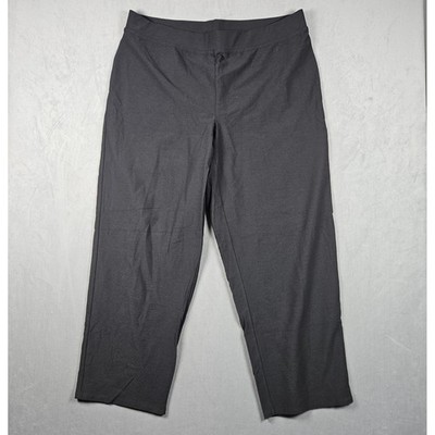 Eileen Fisher Pants Womens 1X Grey Stretch Viscose Nylon Crepe Wide Leg Pull On