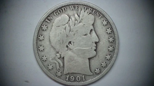 1901-S   VG-   Barber Half Dollar  LITY Visible Key Date