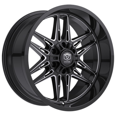 22'' Edge Off Road 303BM Gloss Black Milled Accents Wheel 22x12 6x135 6x5.5 -44mm