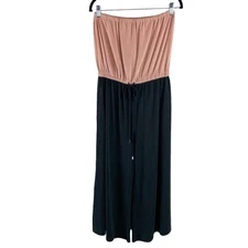 Gottex Strapless Color Block WideLeg Cropped Jumpsuit Romper Sz M