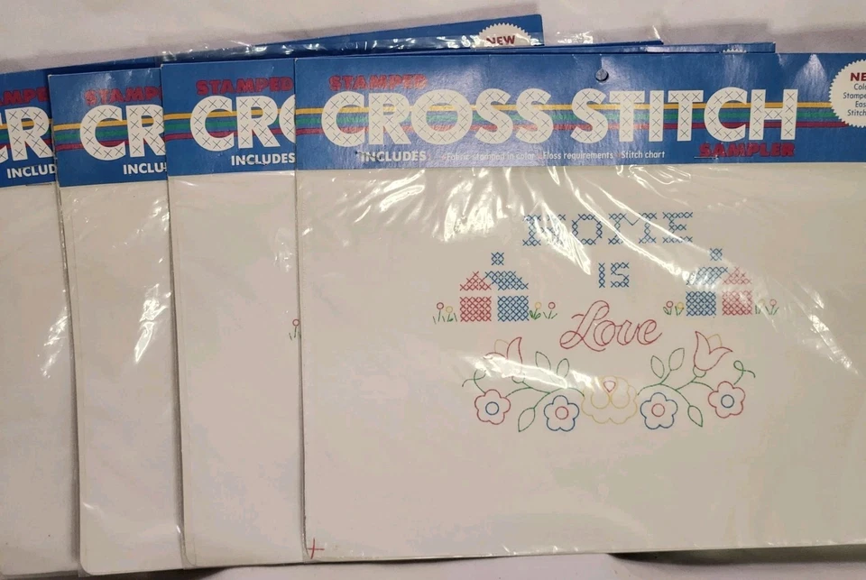 lote de 4 puntos de cruz...El hogar es amor...Haz de cada día un día especial...puntada de cruz Foto 3 de 4