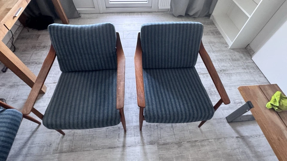 Knoll Antimott Sitzgruppe Sofa & 2 Sessel Mid-Century Teak 60er Jahre - Bild 4 von 4