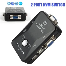 2Port USB VGA KVM Switch Box For Mouse Keyboard Monitor Video Sharing ComputerPR