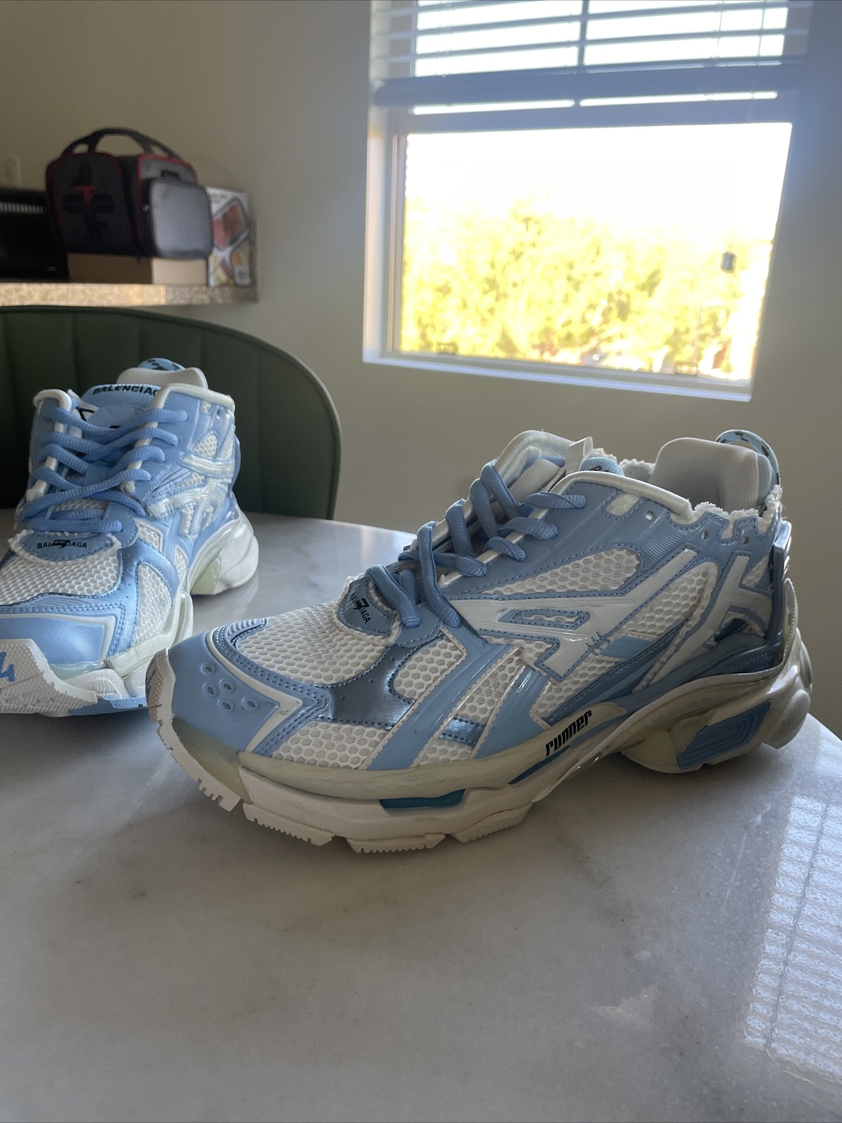 Blue and white Balenciaga Runner Monocolor Kith eBay