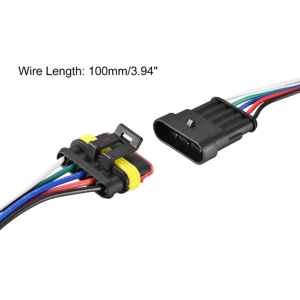 Conector Eléctrico 5 Pasadores Macho Hembra 0.75mm2 con 100mm Cable 1 Juego - Imagen 2 de 4