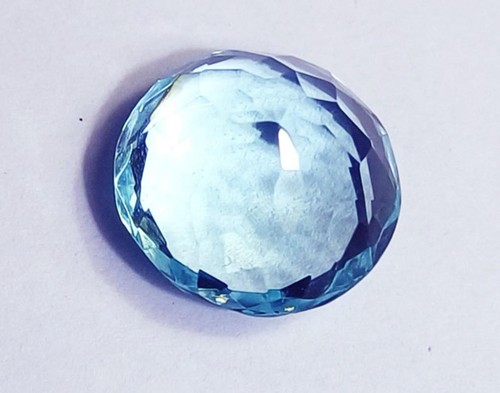 Light Aquamarine Round Shape 11.10 Ct Certified Loose Gemstone With Free Gift - Picture 7 of 8