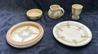 Roseville Juvenile Creamware 1910 Vintage Pottery Sitting Rabbit - 5 Piece Group