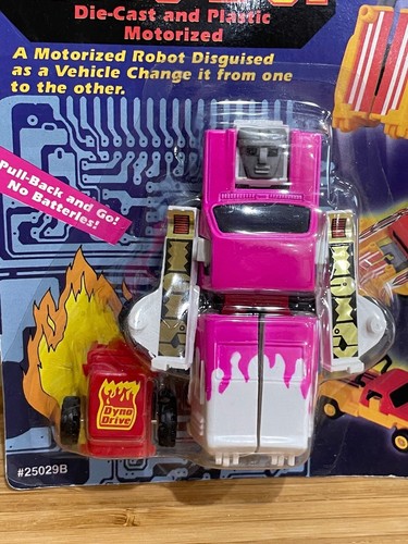 New 1994 Maisto Moto Bot Action Figure Robot Motorized Truck Pink & White 25029B - Picture 2 of 3