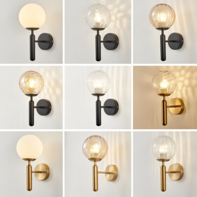 Spherical Sconce Wall Light Glass Ball Loft LED Bar Vintage Industrial Wall Lamp