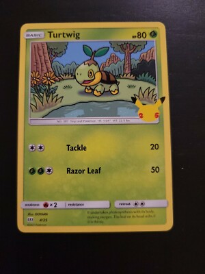 turtwig pokemon card mcdonalds - 4/25 - Promo - 25th Anniversary Placeholder Image Provided Turtwig 4/25 Holo Pokemon Card