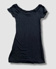 $48 Splendid Woman's Black Solid V-Neck Short Sleeve Top Size XS
