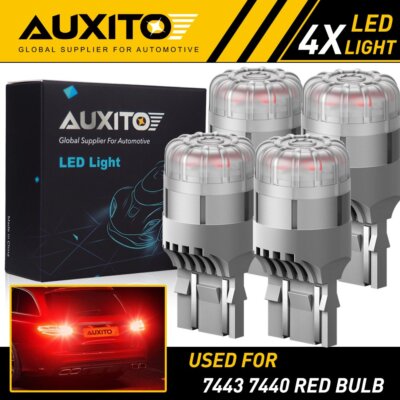 Underground Lighting 7443 7444 Red Brake Light Bulbs, Turn Signal LED W/Built In Resistors No Hyper Flash (Pair - Foto 8