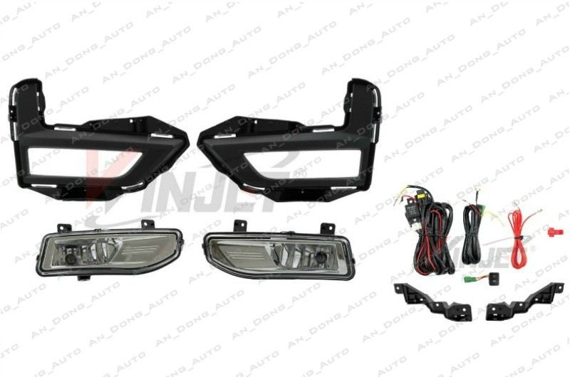 Smoke Lens Fog Light Kit W/ Bezels & Switch For 14-16 Nissan Rogue – Pair (Halogen, H11)