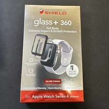New! InvisibleShield Glass+ 360 Screen Protector - Apple Watch Series 4 - Silver