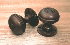 Georgian Bloxwich Door Knobs 50mm with Escutcheon or Thumb Turn Set Aged Bronze