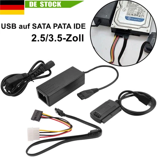 USB auf IDE + SATA Adapter für 2,5"" & 3,5"" HDD SSD Festplatten Festplatte NEW
