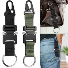 Heavy Duty Key Ring Holder Tactical Buckle Security Keychain Belt Clip Organizer