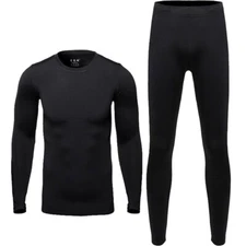 Winter Men Ski Fleece Thermal Long Johns Underwear Set Base Layer Top & Bottom