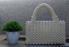 Pearl Beaded Handbag Pearl Beaded Wedding Clutch Handbag Handmake Bag