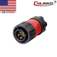 CNLINKO 4 Pin Power Circular Connector Male Plug Outdoor Waterproof IP67 M20