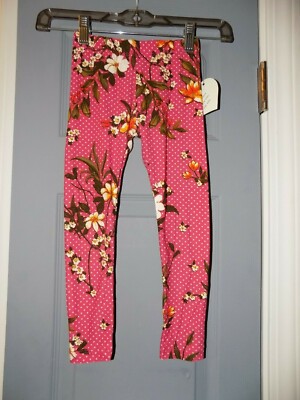 1st Kiss Floral/Polka Dot Print Multicolor Leggings Size 4/5 Girl's NEW 
