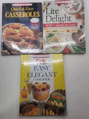 3 SEALED All-Time-Favorite Recipes  Hardcover  DOLE , LITE DELIGHT, CASSEROLES 
