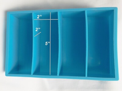 LARGE SILICONE CASTING 4 CAVITY MOLD 2X2X5 Turning Turner Resin Casting  FREE SH