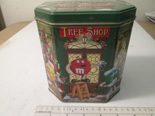 Contenitore Holiday M&Ms Tree Shop o contenitore in latta edizione limitata 2000 molto buono - Foto 11 di 11
