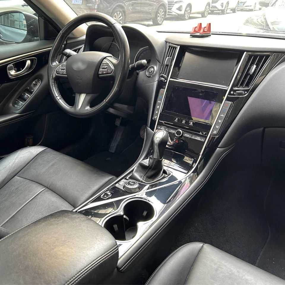 For Infiniti Q50 2014-2020 Glossy black Pattern Interior DIY Trim Decals Foto 2 de 4