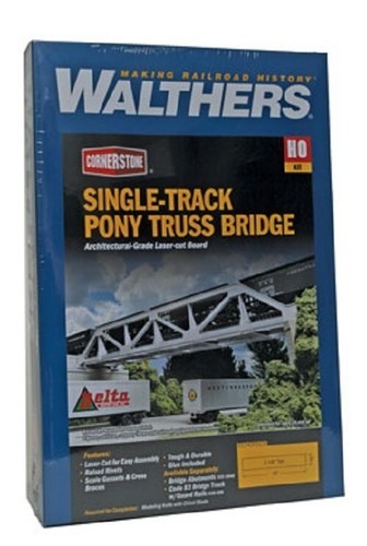 HO Walthers Part # 933-4030 Single-Track Pony Truss Bridge - Lasercut