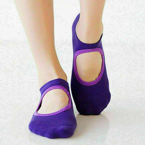 Damen Pilates Barre Yoga Socken mit rutschfestem Griff Ballett Tanz Fitnessstudio Sport Fitness - Bild 9 von 9