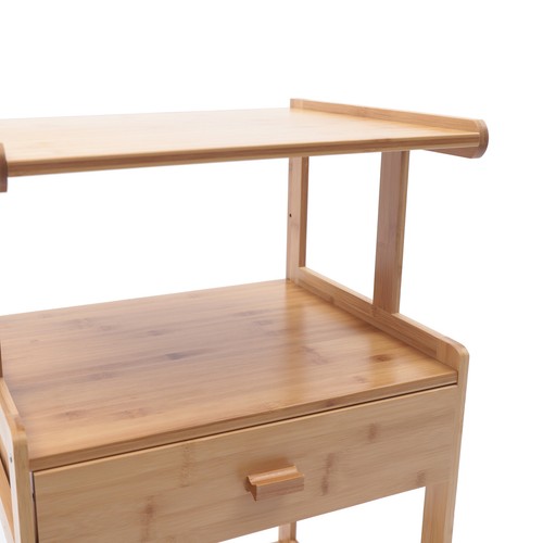 3 Tier Wood Color Rolling Printer Cart Storage Rack Shelf Portable Printer Stand - Picture 6 of 15