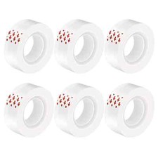 Transparent Tape Gift Wrap Tape - 6 Rolls Tearable by Hand Clear Invisible Premi