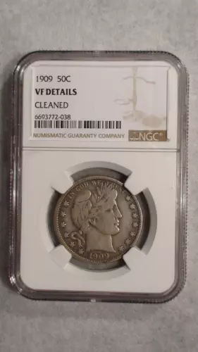 1909 P NGC VERY FINE BARBER HALF PRETTY 50C SILVER COIN BUY IT NOW!