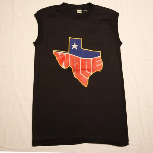 Willie Nelson Sleeveless Single Stitch Tour Shi 1980s vintage concert t-shirt, vintage, size L, single stitch, B+ condition