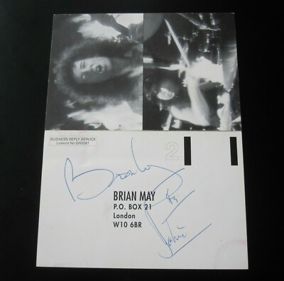 Queen Brian May 1993 Autograph Signed Resurrection Single Promo Card